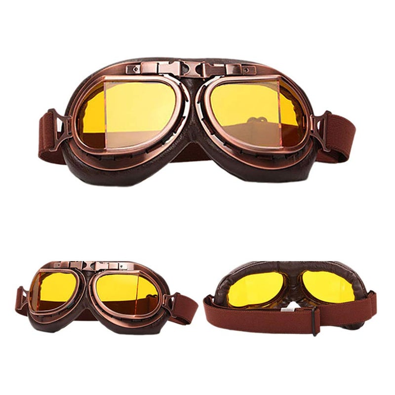 Peicees Vintage Helmet Goggles Motorcycle Goggles Bike Motorcross Pilot Goggle - Image 5